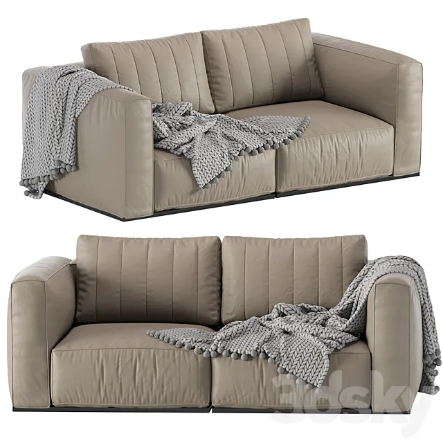 Modern Leather Modular Sofa 3D Model