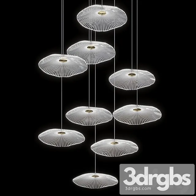 Modern led ceiling lamp ing in the form of a lotus leaf 3D Model Free