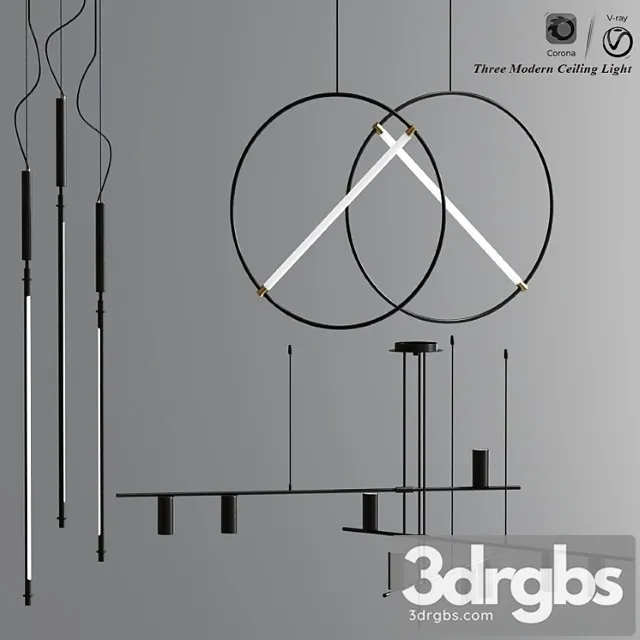 Modern Led Ceiling Light Collection 3D Model Free
