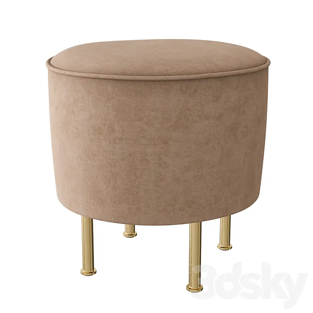 Modern line pouffe 3D Model