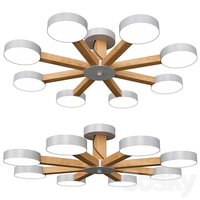 Modern Luxury Multi Stem Lamp Chandelier 3D Model