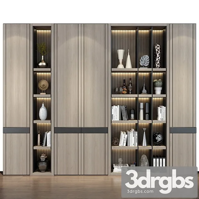 Modern Luxury Wooden Bookshelf Ghs 2358 2 3D Model Free