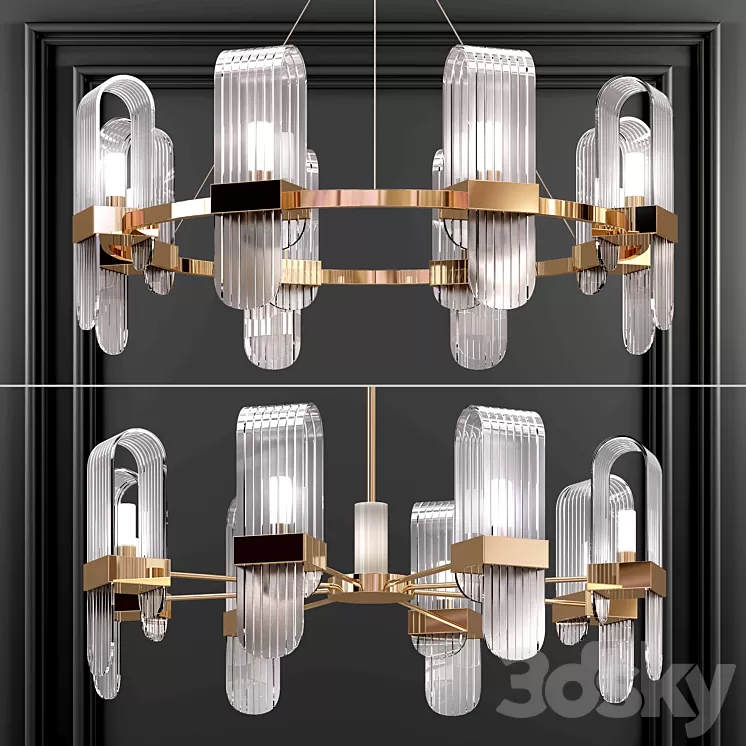 Modern metal Chandelier05 3D Model