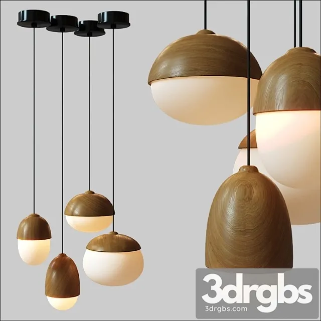 Modern Nodic Wood Acrylic Pendant Lamp Suspension Light Lighting Fixture DIY 3D Model Free
