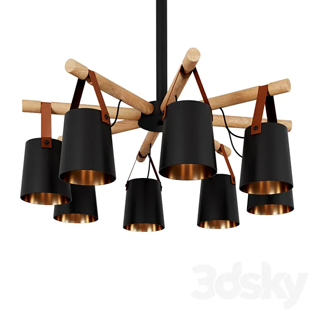 Modern Nordic Drop Down Pendant Chandelier 8 3D Model