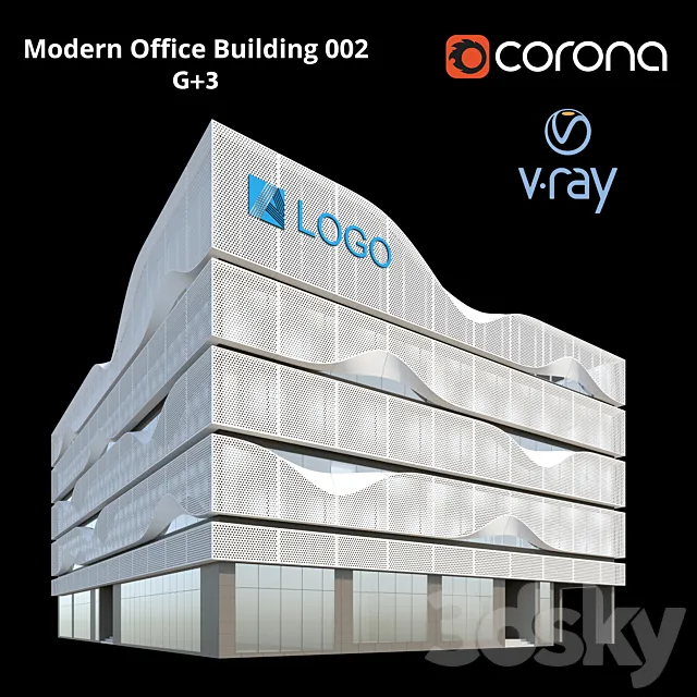 Modern Office Building 002 G + 3 Free Download