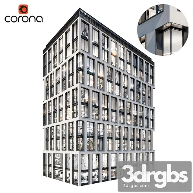Modern Office Building 03 3D Model Free
