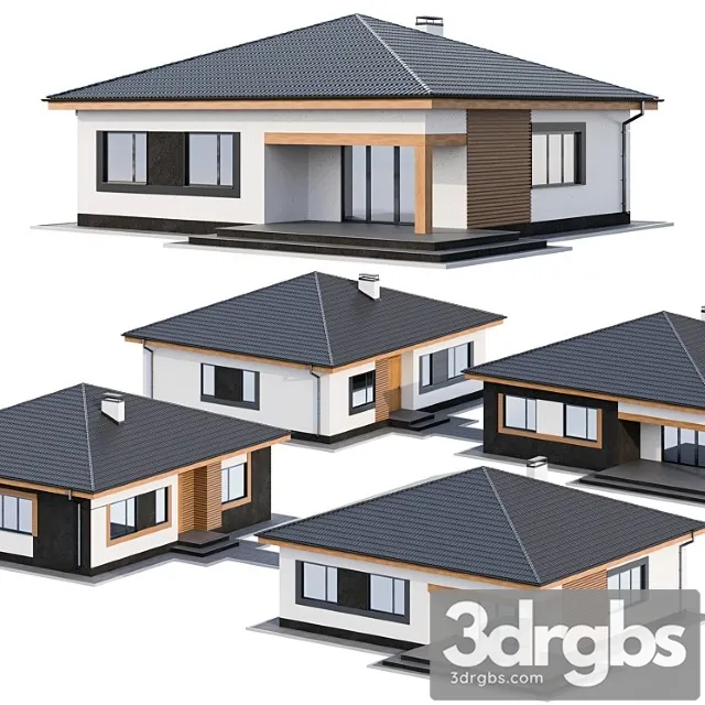 Modern One Story Cottage 3D Model Free
