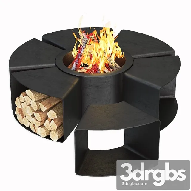 Modern Outdoor Fire Pits 3D Model Free