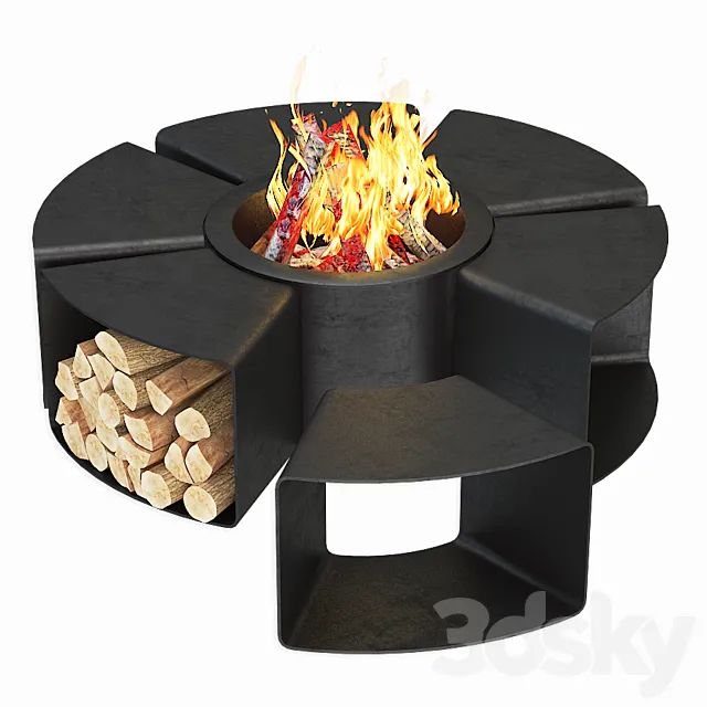 Modern Outdoor Fire Pits 3DModel