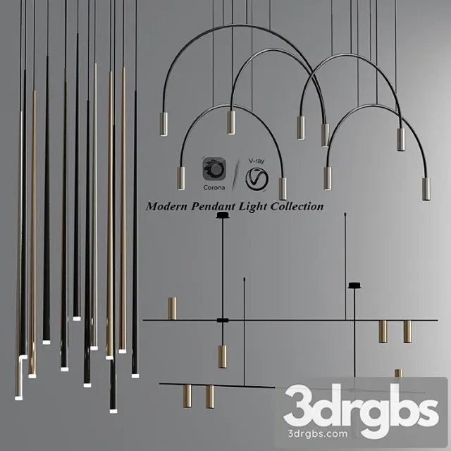 Modern pendant light collection 3D Model Download