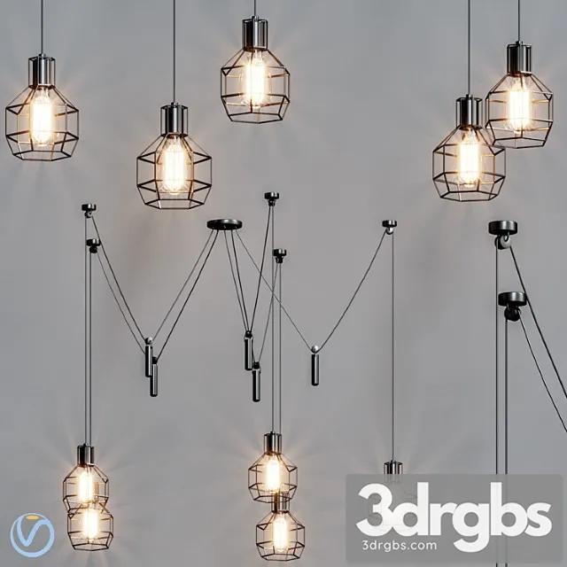 Modern pendant lighting 3D Model Free