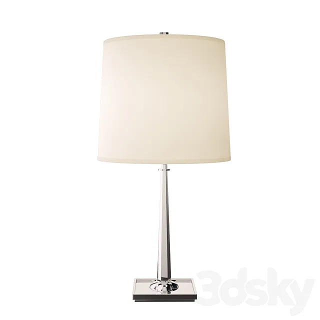 Modern Petal Desk Lamp In Soft Silver 3D Model