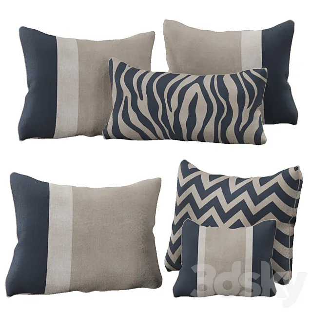 Modern pillow set 3D Model