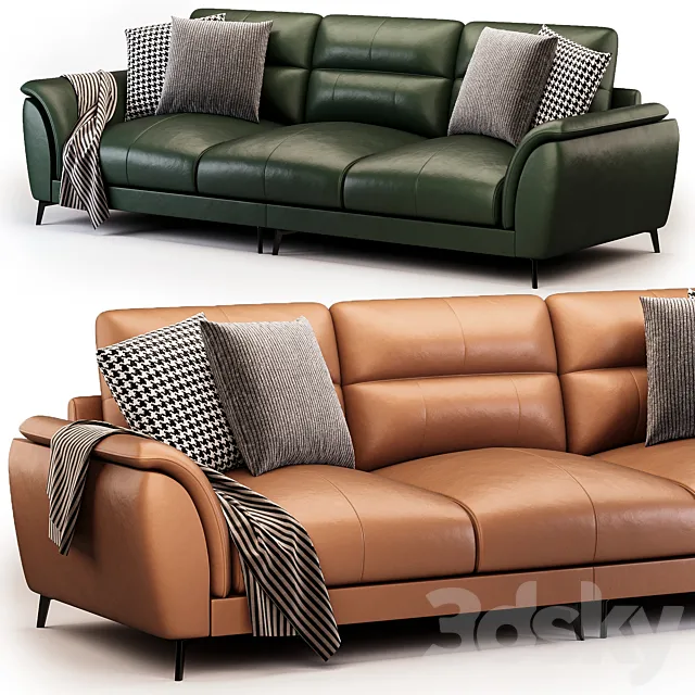 Modern Pillow Sofa by Litfad 3D Model