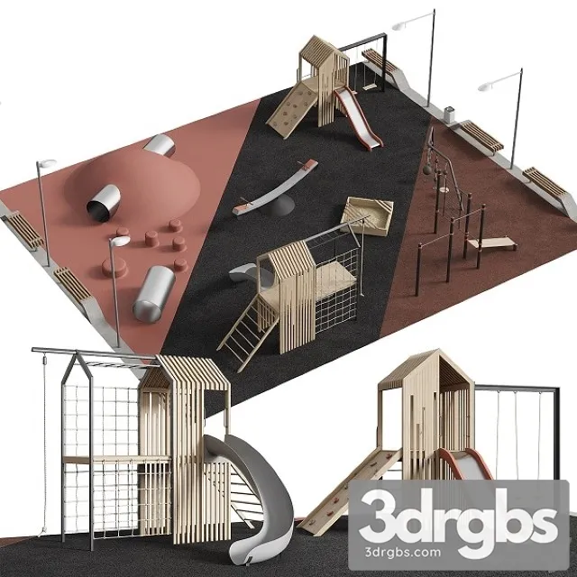 Modern Playground 01 3D Model Free