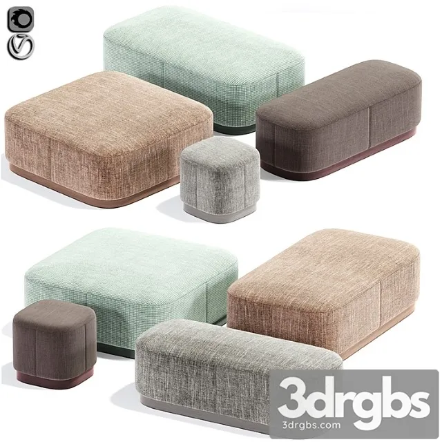 Modern pouf set 02 fabric 2 Free Download