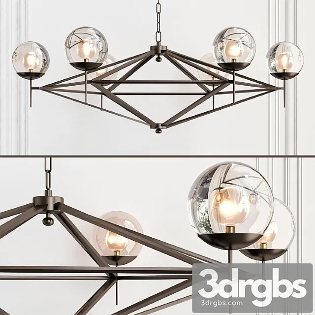 Modern Pyramid Glass Globes Chandelier 3D Model Free
