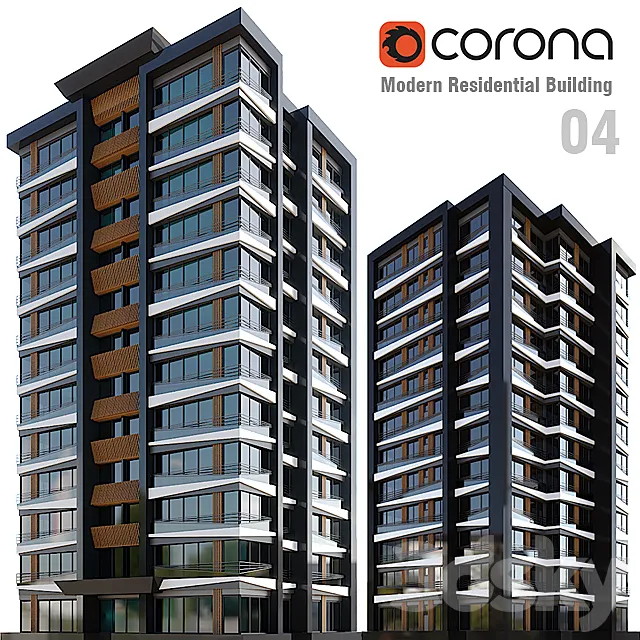 Modern Residential Building 04 3D Model