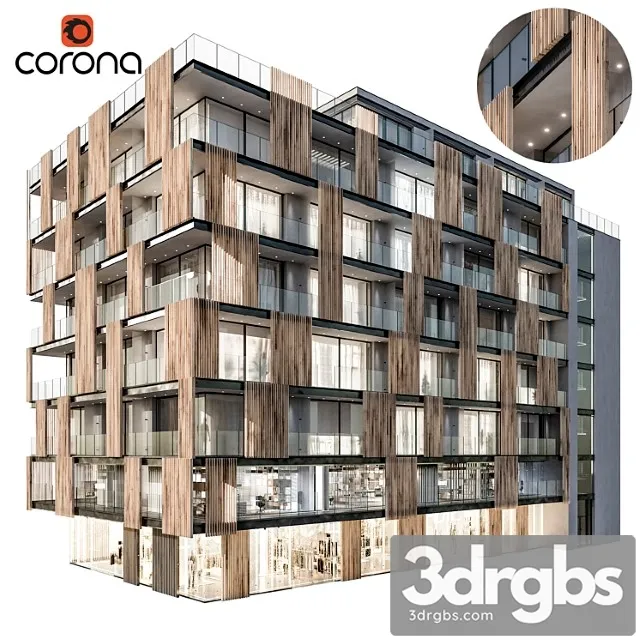 Modern Residential Building 04 3D Model Download