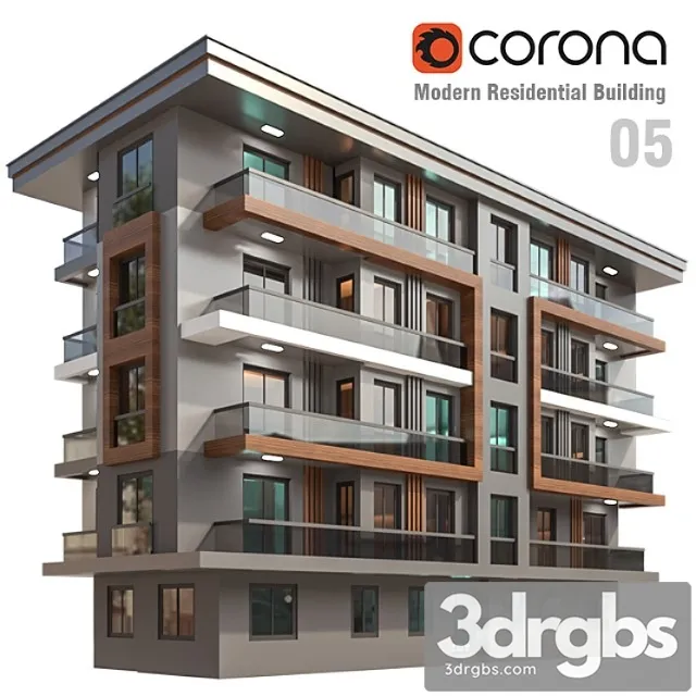 Modern Residential Building 05 1 3D Model Free