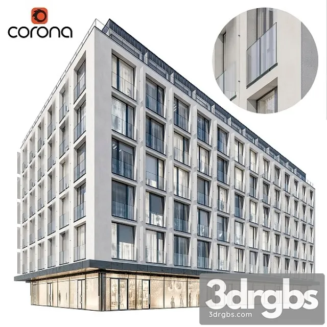 Modern Residential Building 05 3D Model Free