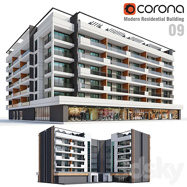 Modern Residential Building 09 Free Download