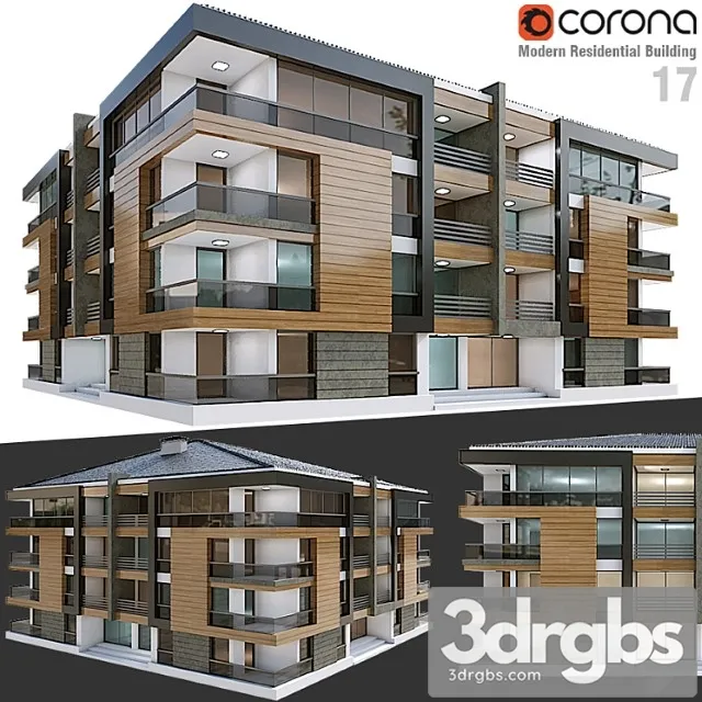Modern Residential Building 17 3D Model Free