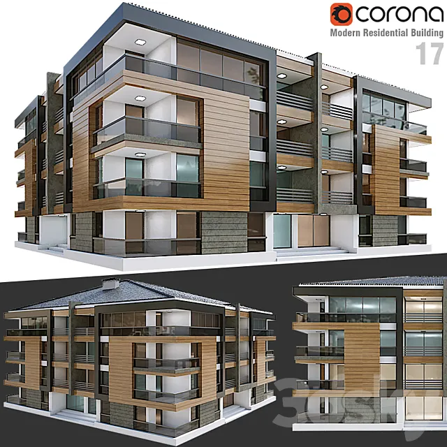 Modern Residential Building 17 3D Model