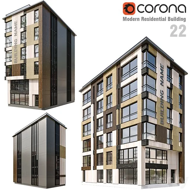 Modern Residential Building 22 3D Model