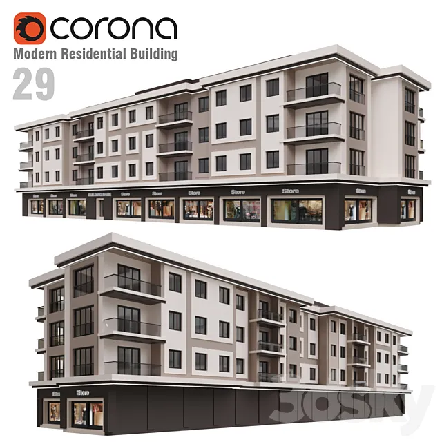 Modern Residential Building 29 3DModel