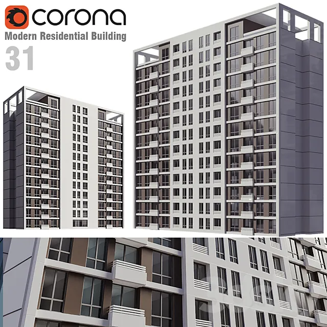 Modern Residential Building 31 3D Model