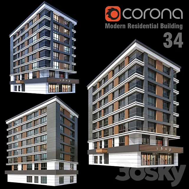 Modern Residential Building 34 Free Download