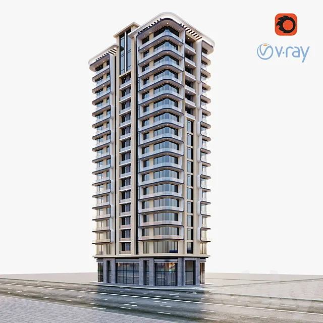 modern residential building 3D Model
