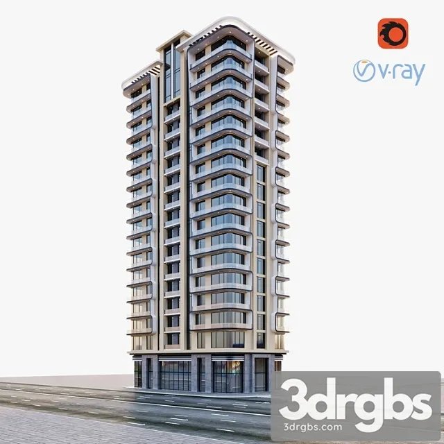 Modern Residential Building 3D Model Free