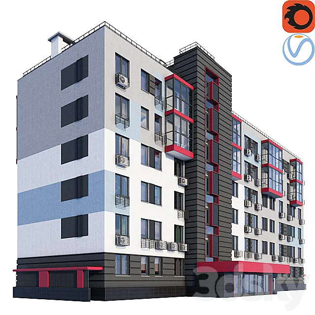 Modern residential building 3DModel