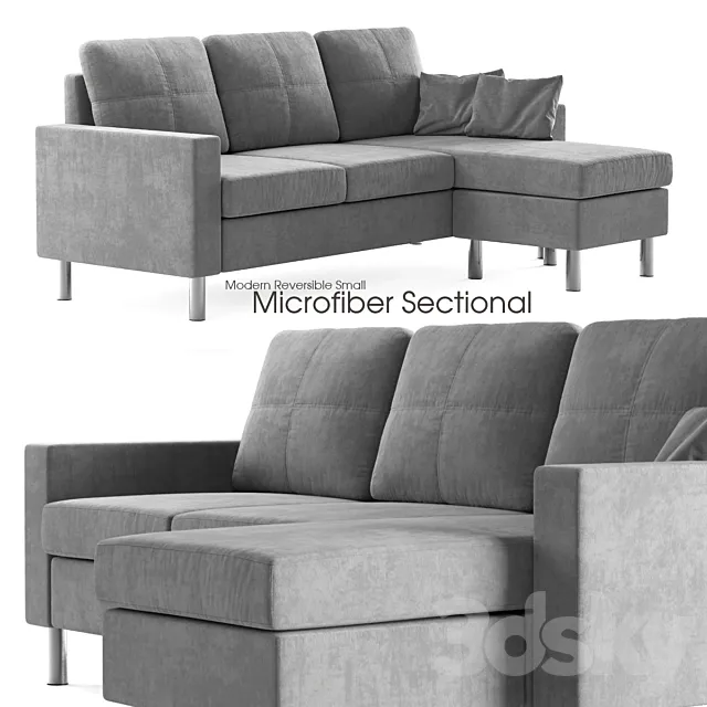 Modern Reversible Small Microfiber Sectional Free Download