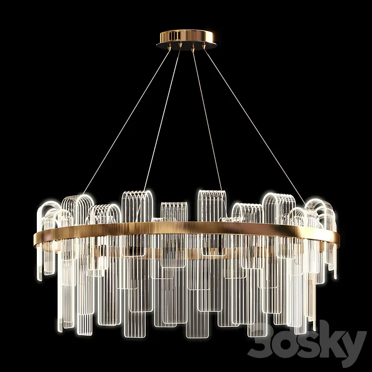 Modern round led chandelier 3D Model Free