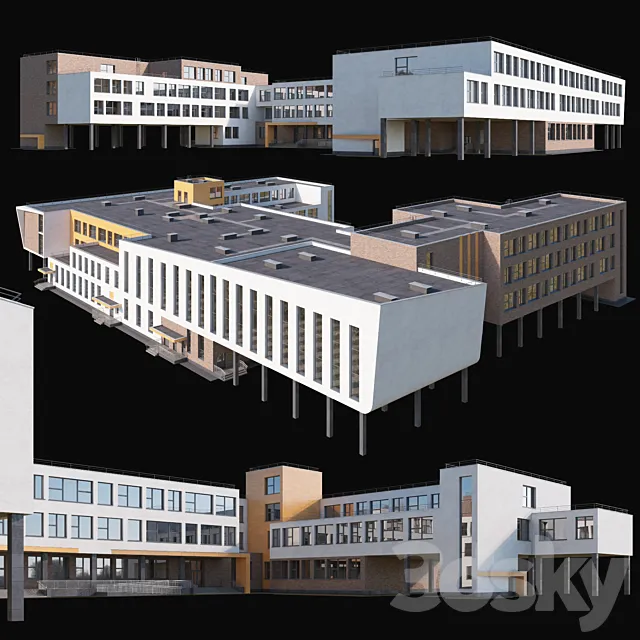 Modern school building 3DModel
