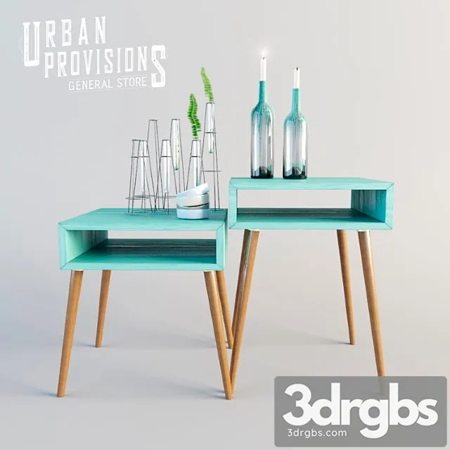 Modern side table decor 2 3D Model Free