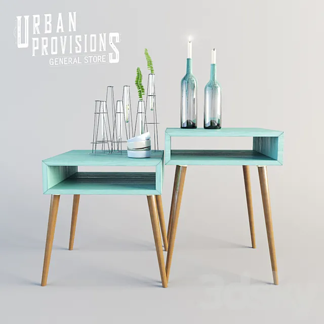 Modern Side Table Decor 3DModel