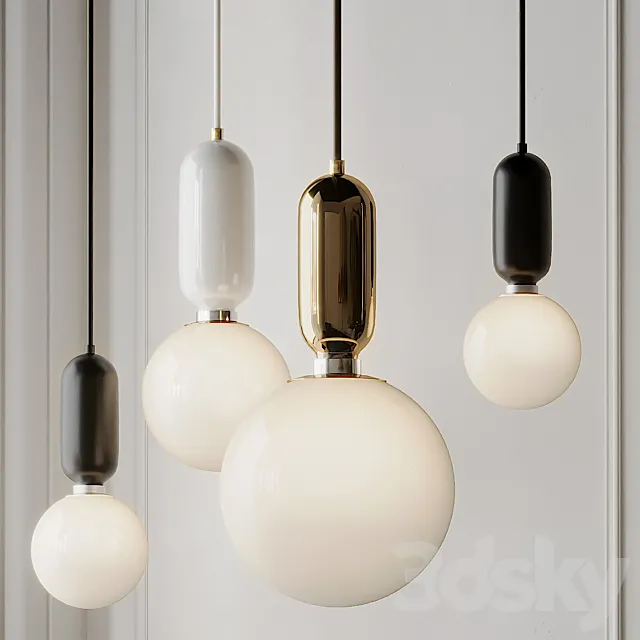 Modern Simple Led Pendant Lights – Glass Ball 3DModel