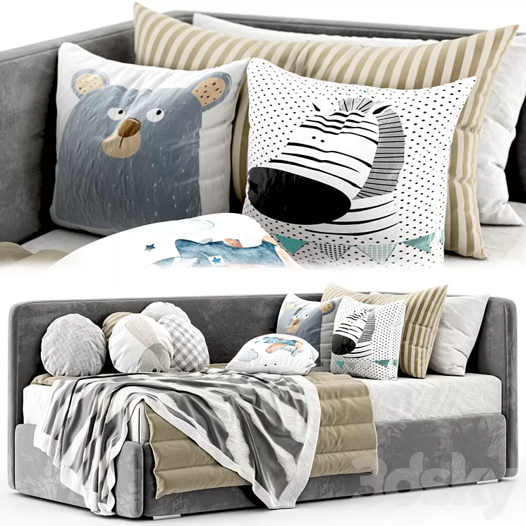 modern sofa bed1 3D Model Free