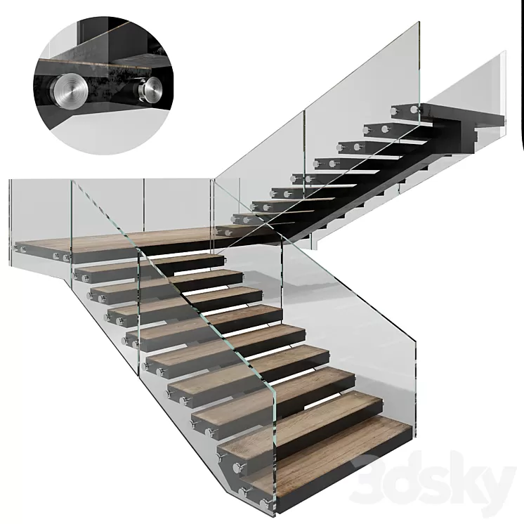 MODERN STAIR NO6 3D Model