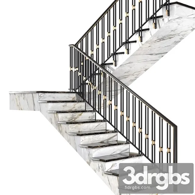 Modern Staircase In Art Deco Style Modern Interior Old 7 3D Model Free