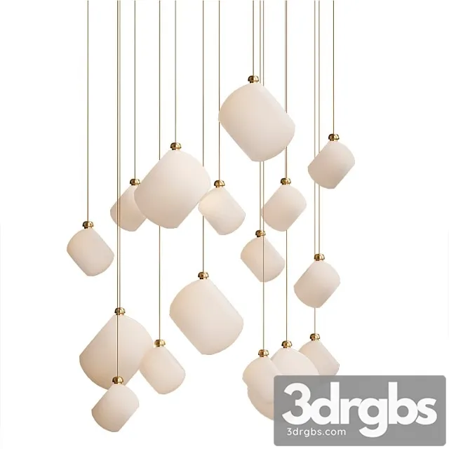 Modern stairwell led chandelier lighting large bubble crystal ball 3D Model Free