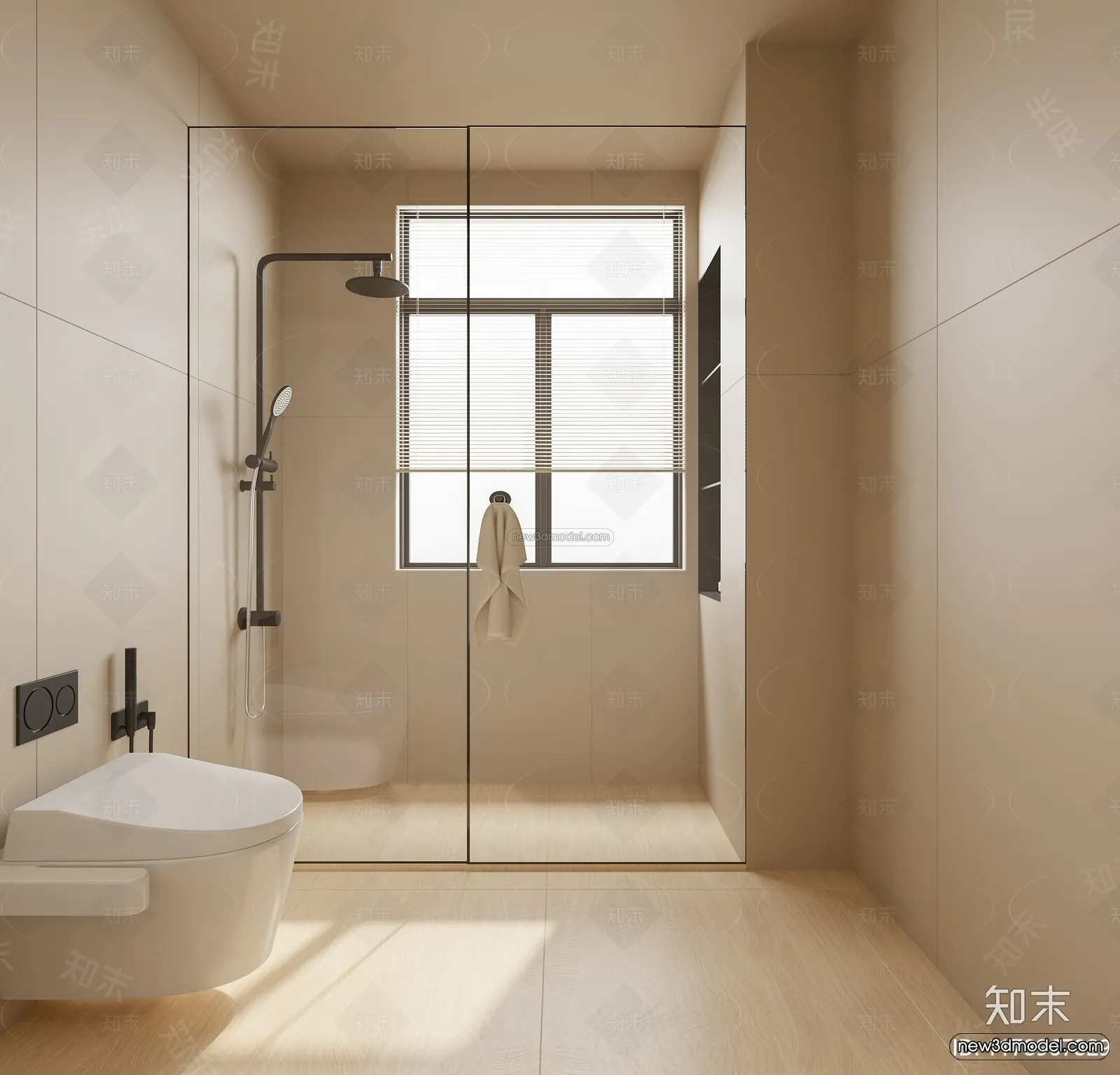Modern Style Interior 3D Blocks and 3D Models - Bathroom 3D Scene - 657