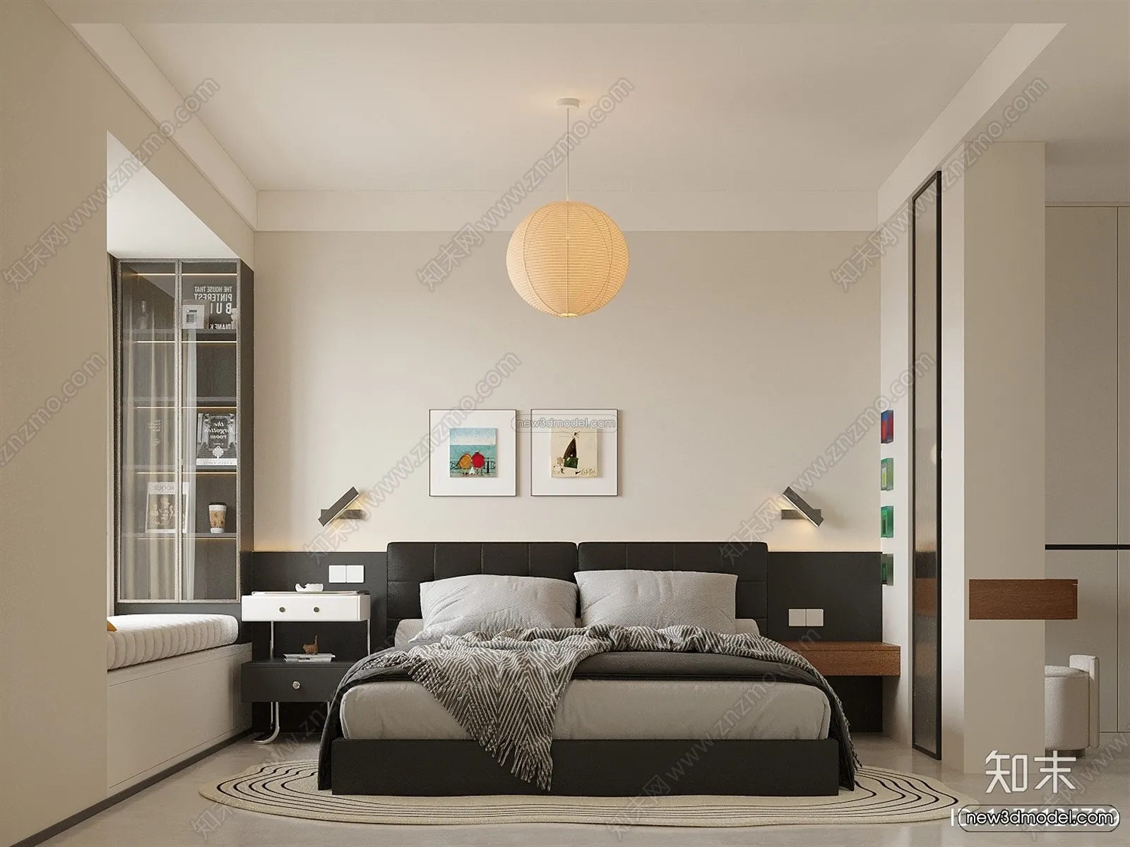 Modern Style Interior 3D Blocks and 3D Models - Bedroom 3D Scene - 420