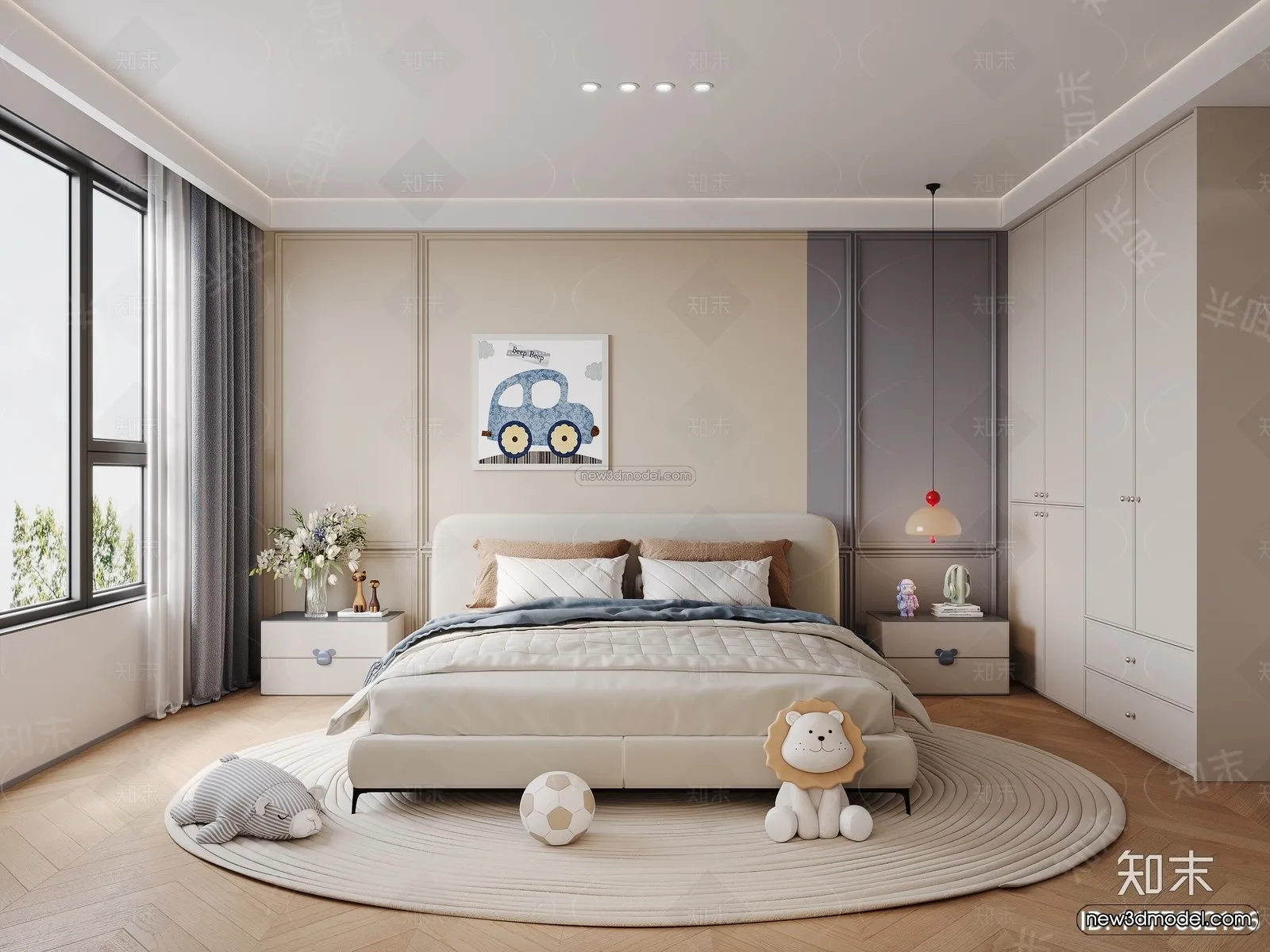 Modern Style Interior 3D Blocks and 3D Models - Bedroom 3D Scene - 425