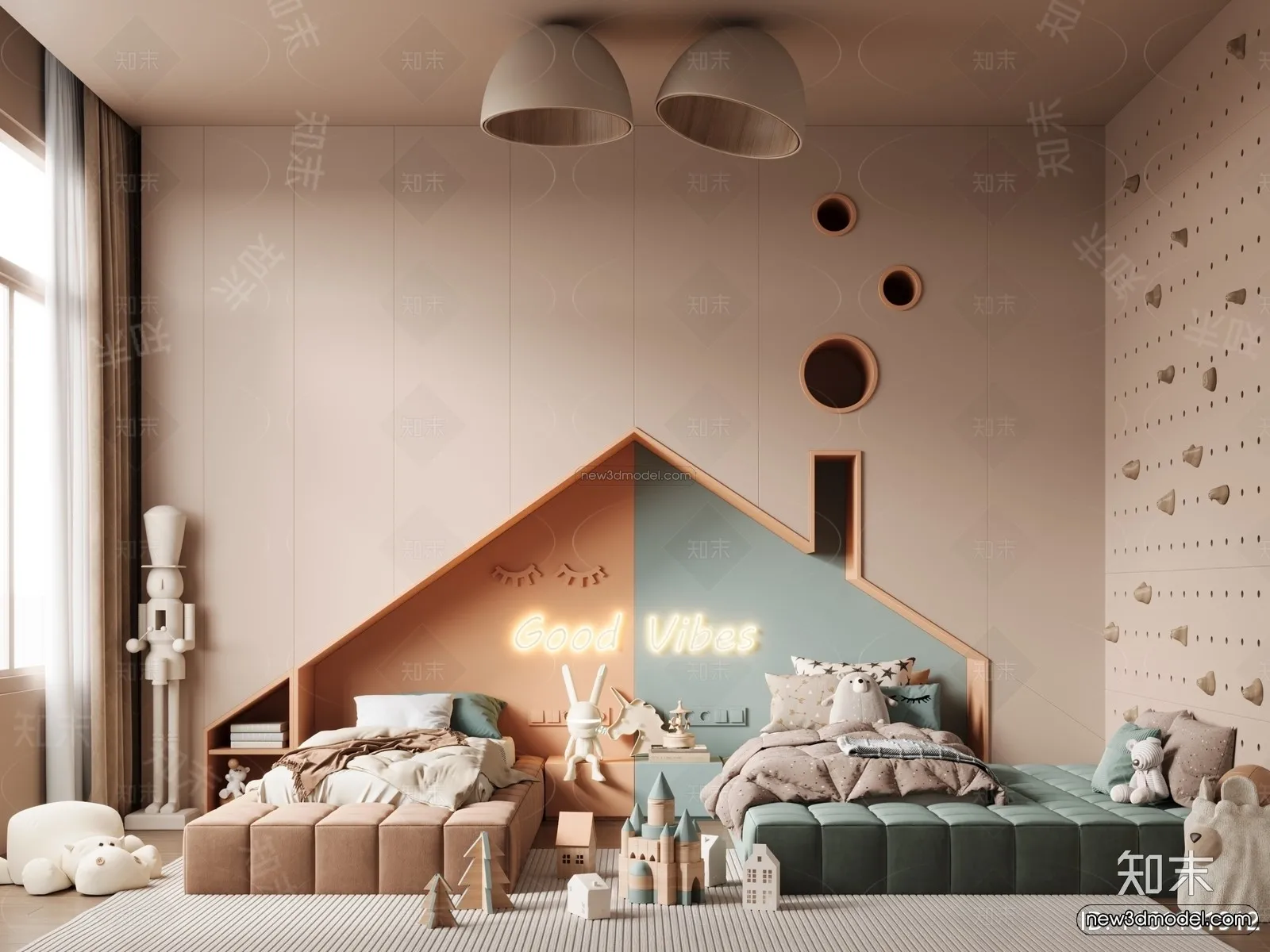 Modern Style Interior 3D Blocks and 3D Models - Bedroom 3D Scene - 468